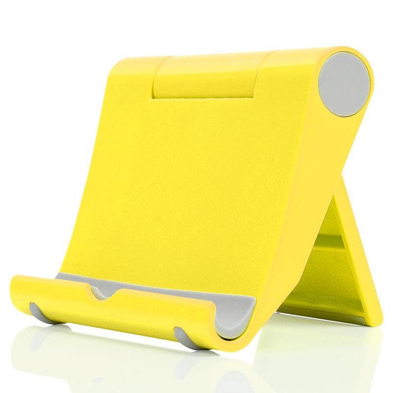 Adjustable Desk Cell Phone and Tablet Stand for iPhone and iPad, Portable Mobile Phone Holder Stand Smartphone Support yellow