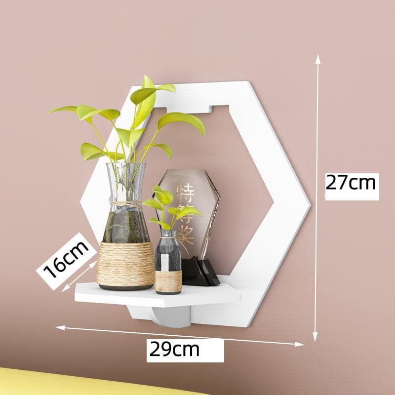 Wall Mobile Phone Charging Bracket Punch Free Rack Living Room Decoration Partition Hanger Sexangle