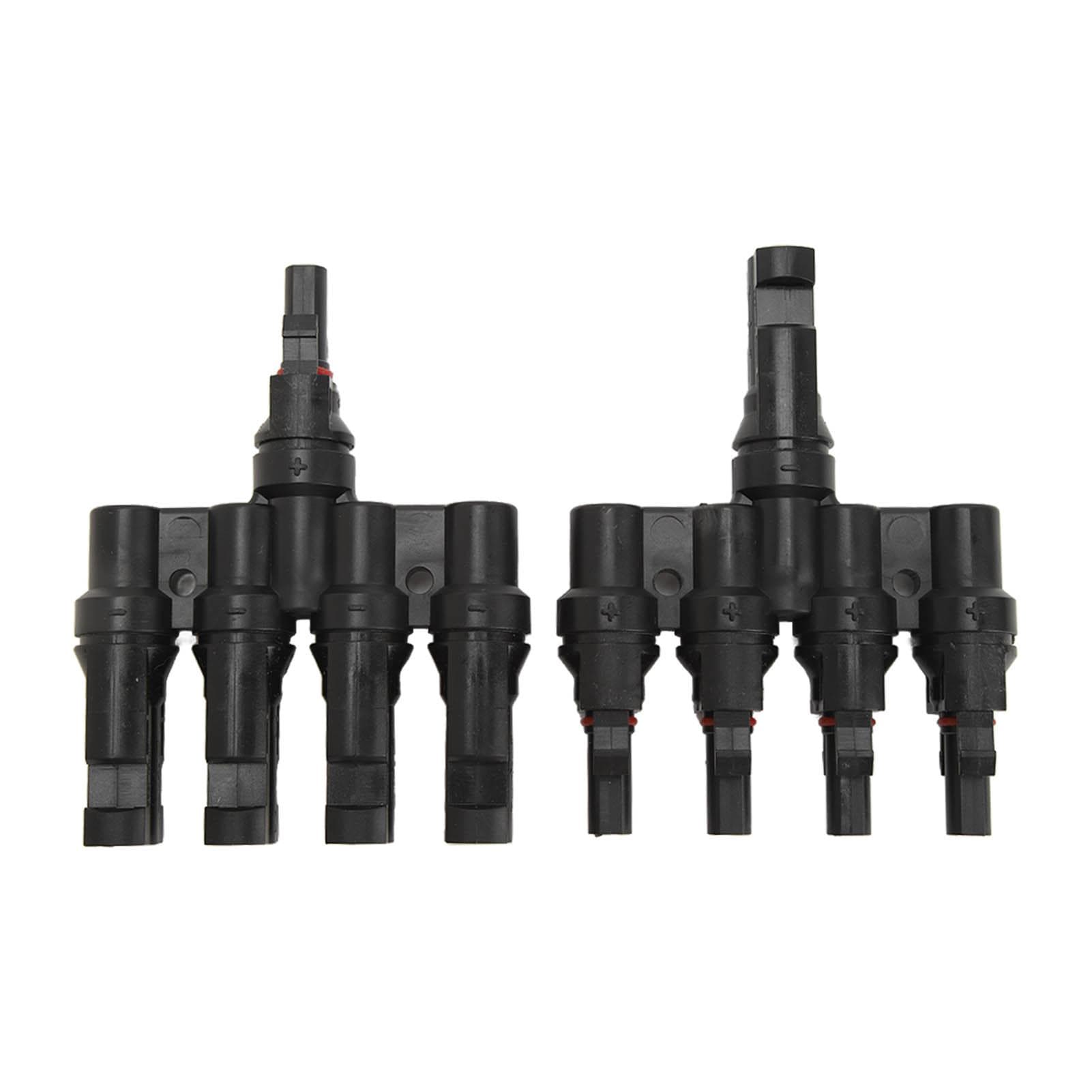 Solar Panel T Branch 1 to 4 Cable Connector Photovoltaic Connector for Parallel Connection Between