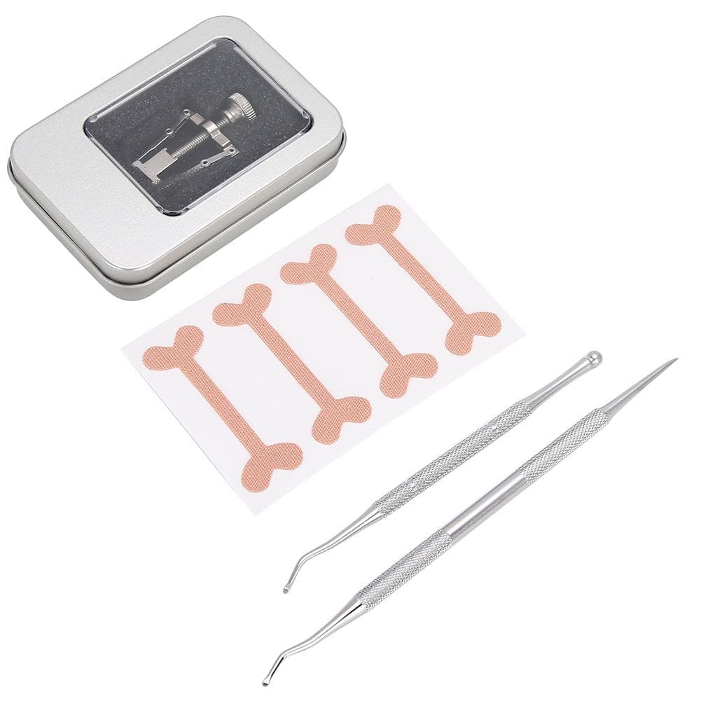 Ingrown Toenail Correction Patch Ingrown Nail Corrector Cuticle Pusher Nail File KitSilver silver