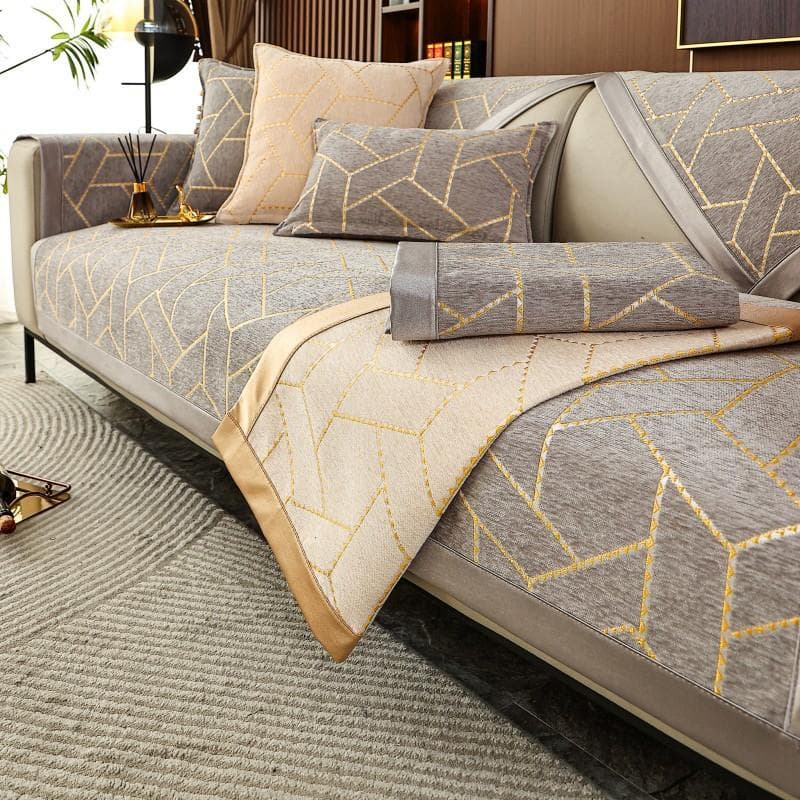 Chenille Jacquard Geometric Sofa Cover for Living Room Couch Cover Sofa Cushion Furniture Protector Cover Solid ColorHome Decor 70x70cm 1pcs