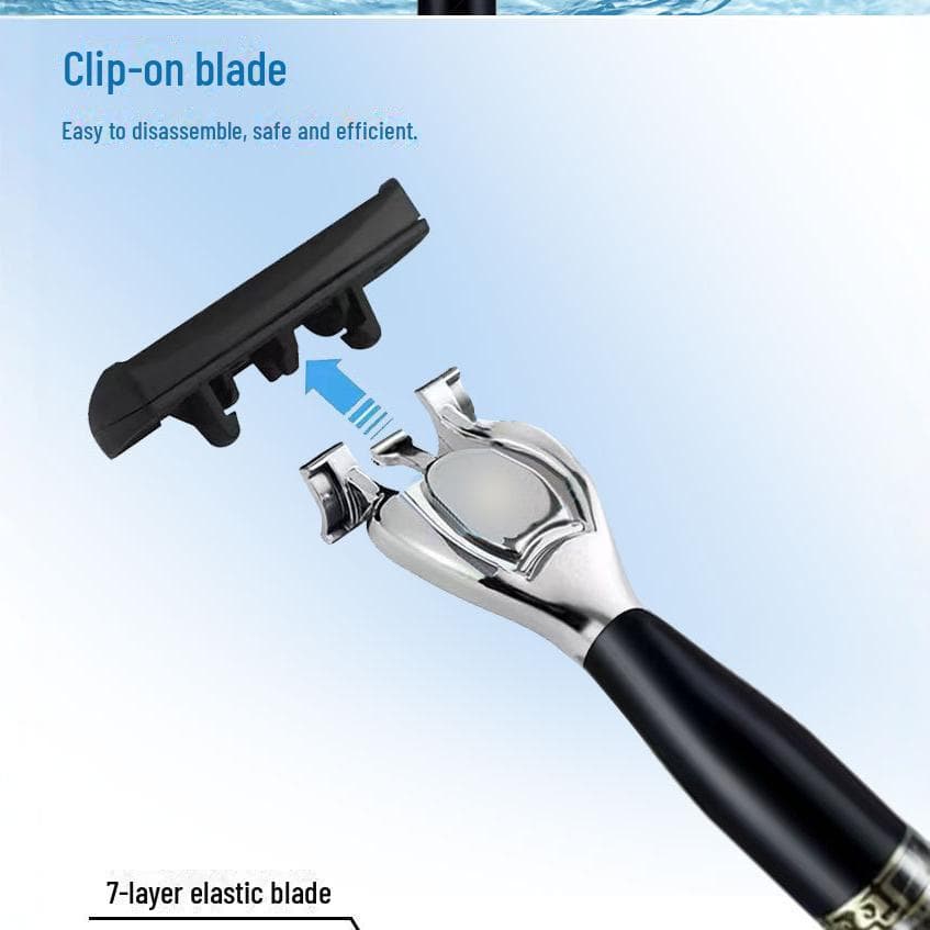 6-Layer Men's Razor with Holder and 12 Replacement Blades Single tool holder