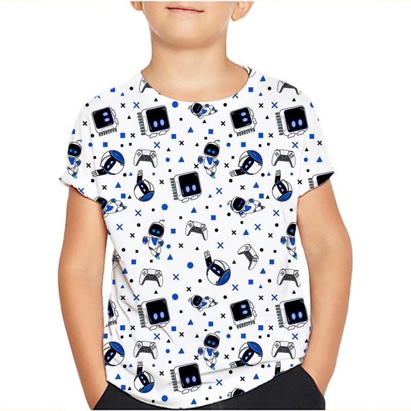 Game Astro Bot 3D Printed Kids T Shirt Children Clothing Harajuku Cartoon Tees Casual Fun Top Clothing Girls Boys Tshirt 2024 100 almond