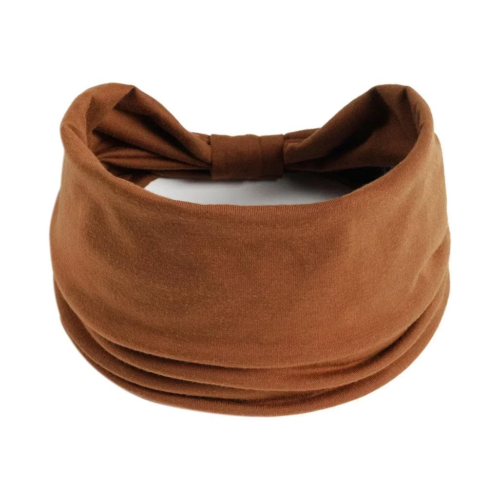 1PC Boho Solid Color Wide Headbands Vintage Knot Elastic Turban Headwrap for Women Girls Cotton Soft Bandana Accessories Hair
