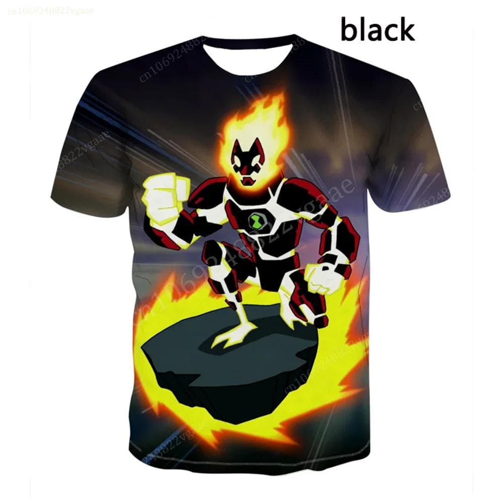 Summer Ben Tennyson 10 T Shirt Cartoon Boys Girls Tshirt Children's Clothing Kids Clothes Tee Shirts Costume Training Uniform 140cm