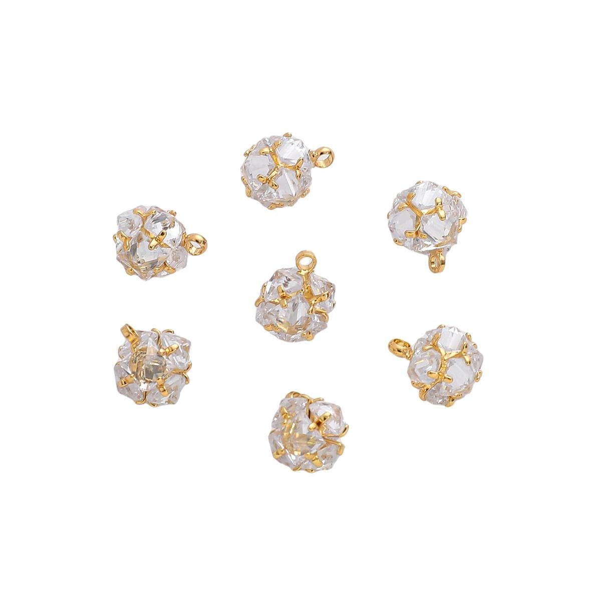 Copper Zircon Square Geometry Charm Pendants For DIY Necklace Earring DIY Jewelry Making Findings 8mm