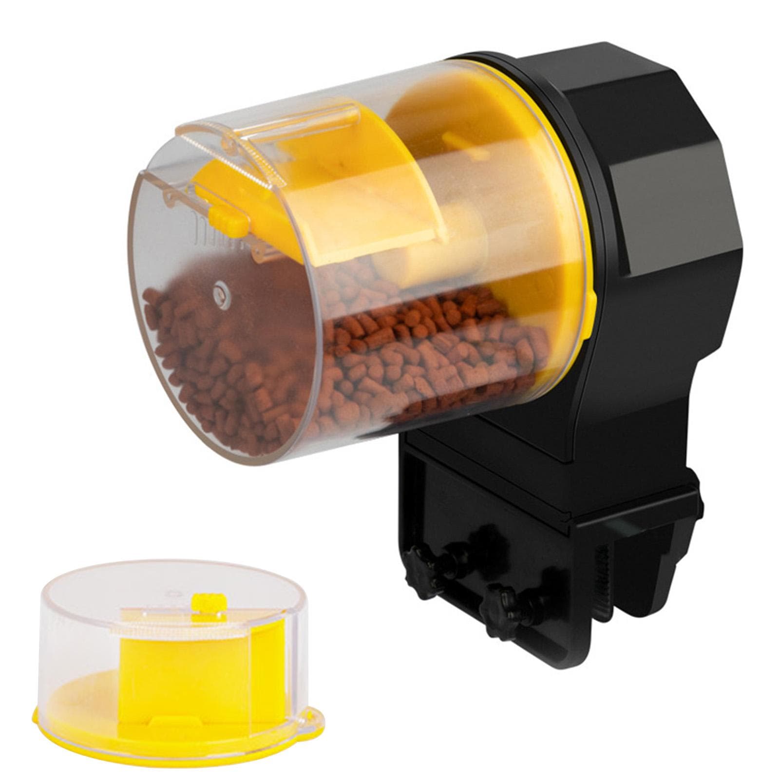 Fish Tank Automatic Feeder, Intelligent Timer Dispenser, Large Capacity Fish Feeder for Aquarium yellow