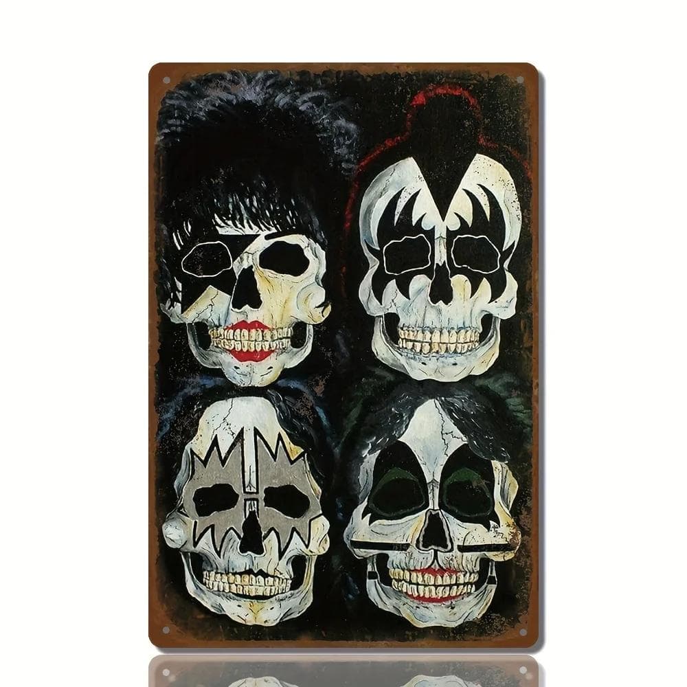 Classics Rock Band “Kiss Revenge” Vintage Art Metal Poster Sign Retro Man Cave Music Club Bar Pub Cafe Decorative Plaques 20x30cm brown