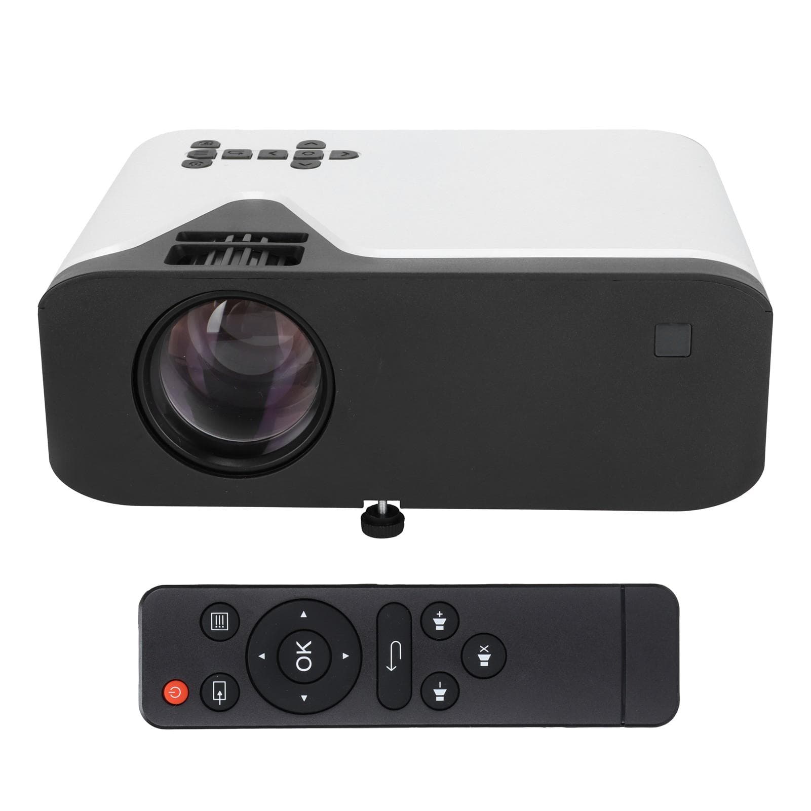 Mini Projector HD WiFi Air Filter Design Firm Support Complete Interface Phone Projector for Better EU Plug black white