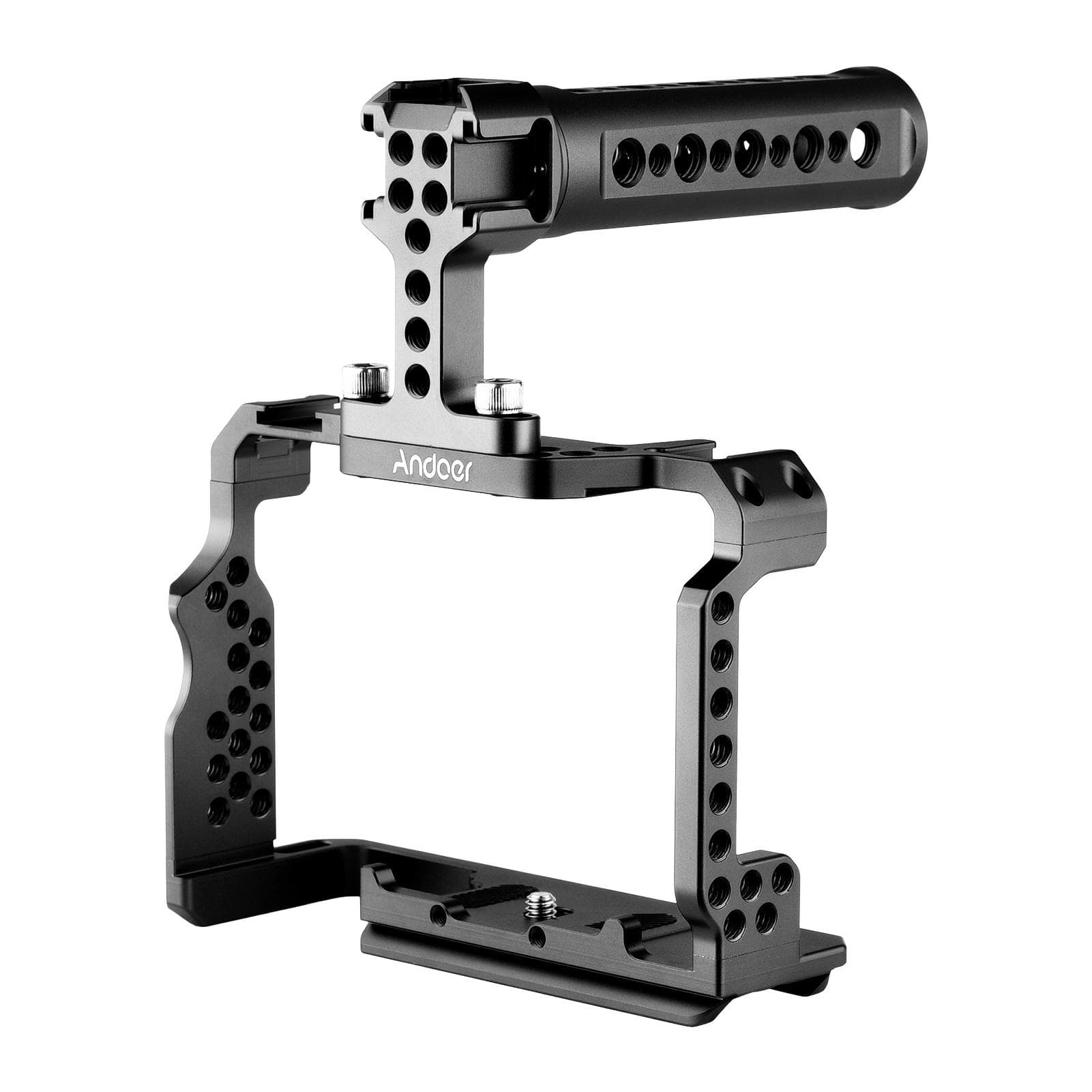 Andoer Aluminum Alloy Camera Cage Kit with Video Rig Top Handle Grip Replacement for Sony A7R III/