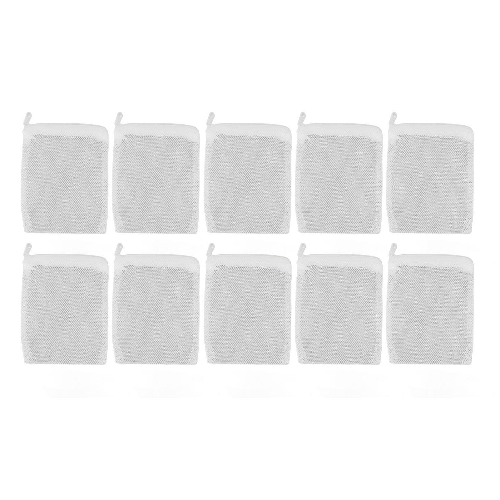 10pcs Aquarium Filter Media Bags Multipurpose Reusable Fine Mesh Filter Media Bags with Zipper for