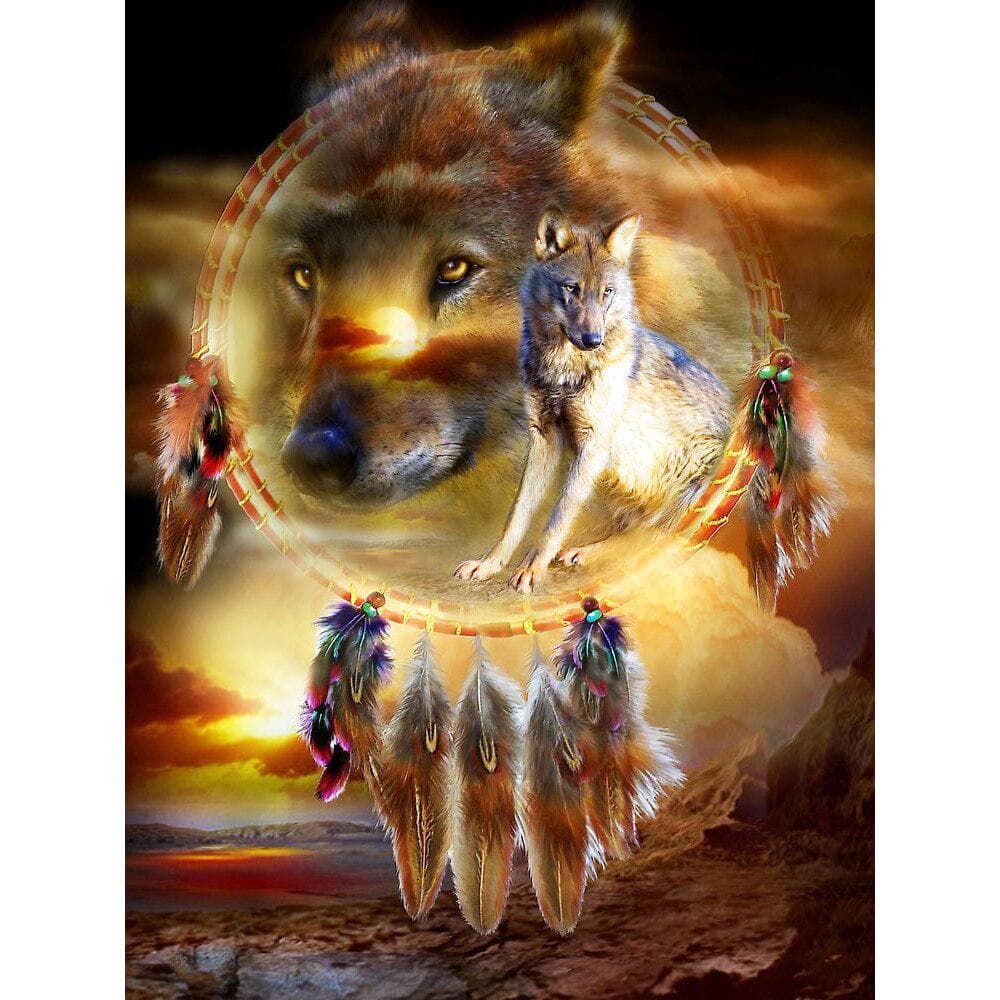 Diamond Embroidery Wolf Pictures of Rhinestones Full Drill Diamond Painting Embroidery Cross Stitch 20X30CM