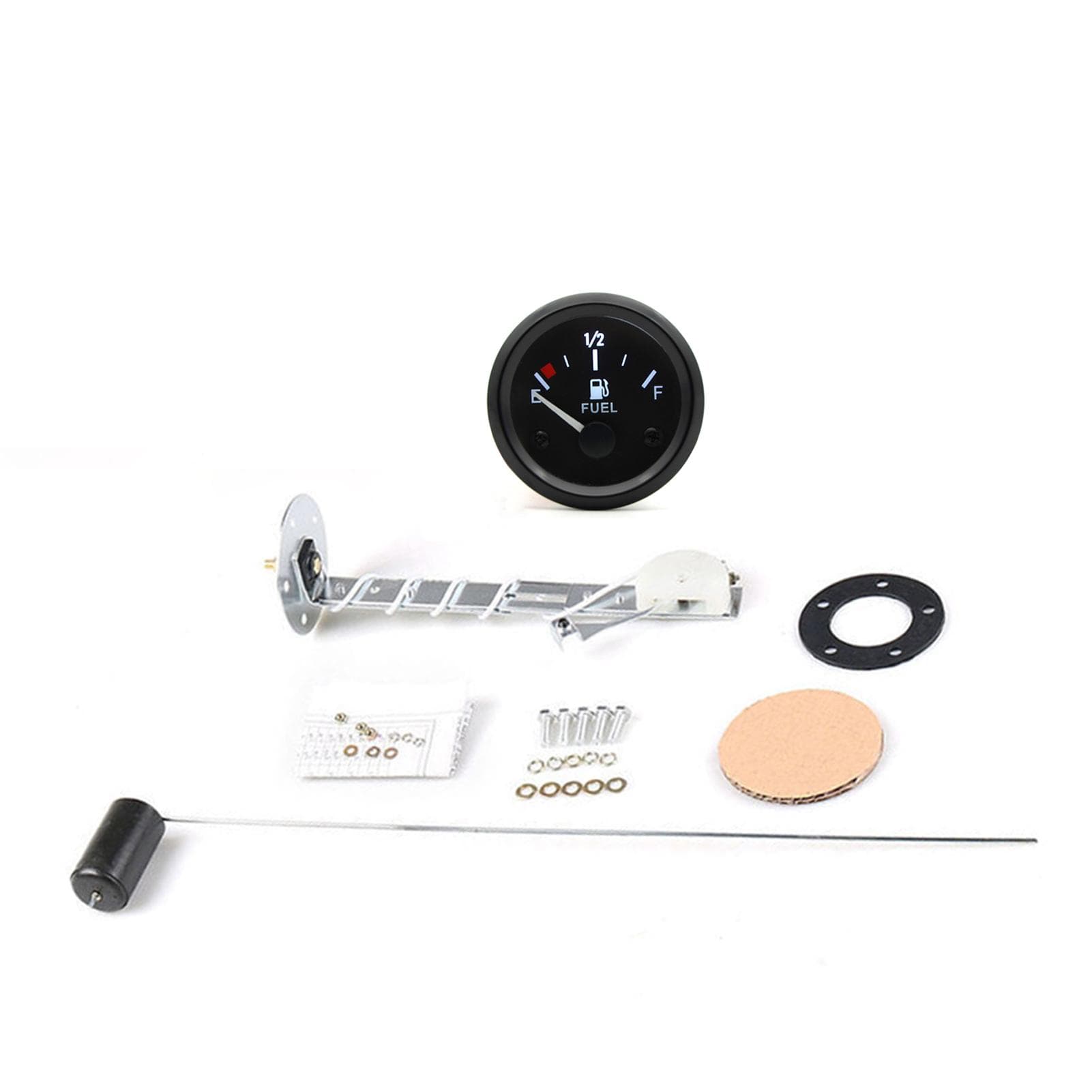 2'' 52mm Fuel Level Gauge, Pointer 12V Car Fuel Tank Meter with LED Backlight Rim Automotive Gauges multicolour