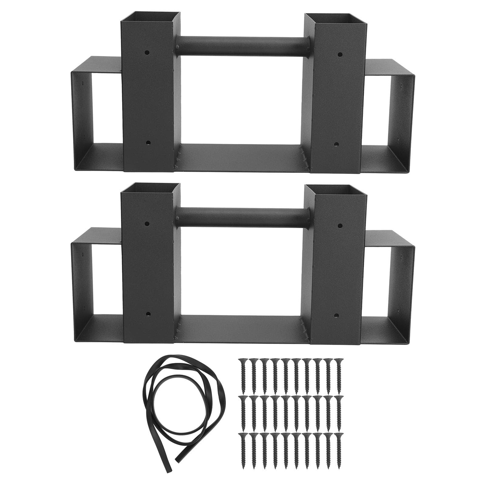 2pcs Outdoor Firewood Log Storage Rack Bracket Kit Fireplace Wood Storage Holder with Screws