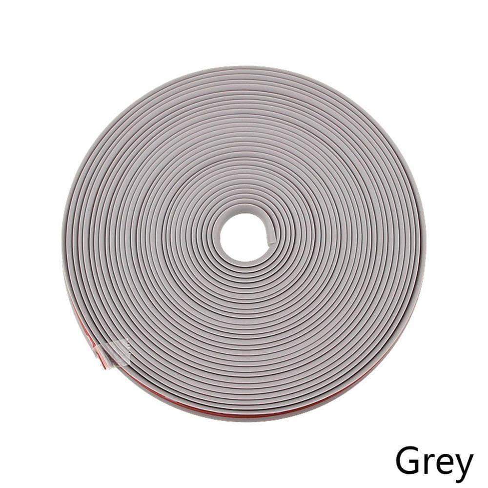 8M/Roll Car Wheel Hub Tire Protection Ring Anti-collision Strip Rubber Mounding Trim Tire Guard Line grey