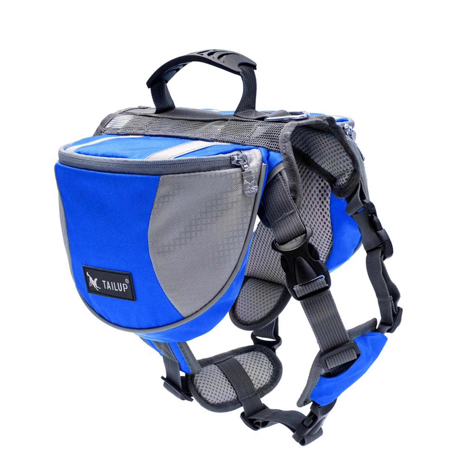 Dog Backpack for Outdoor Travel and Adventure - Design with Reflective Strip Multifunctional L blue