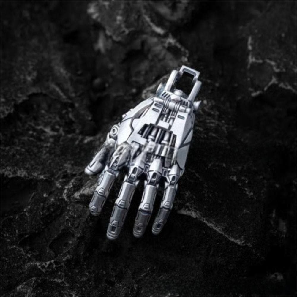 Movable Finger Joints Mechanical Bionic Hand Pendant Jewelry Accessories Robot Hand Pendants terling silver