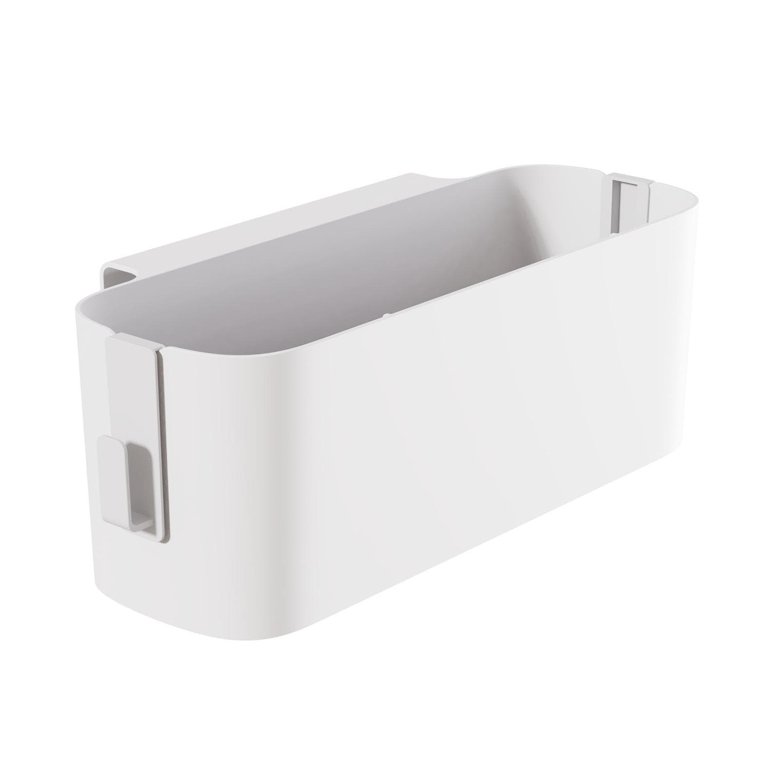 Bedside Storage Basket Hook Hanging Storage Box Rail Organization Shelf for Dormitory Office Living white