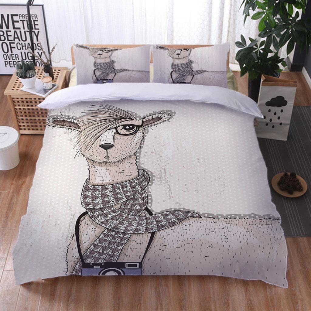 Luxury Bedding Set Animal Lamb And Alpaca 3D Duvet Cover Sets + 2 Pillowcase Twin Queen King Single Size Polyester Quilt Cover W200xL220cm
