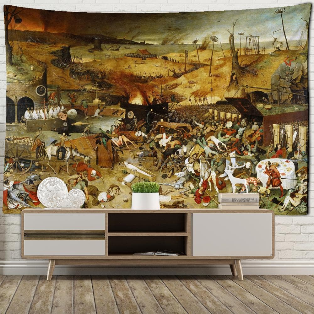 Abstract People Realistic Oil Painting Tapestry Wall Hanging Hippie Tapiz Art Psychedelic Mystery Home Decor 150X130 CM