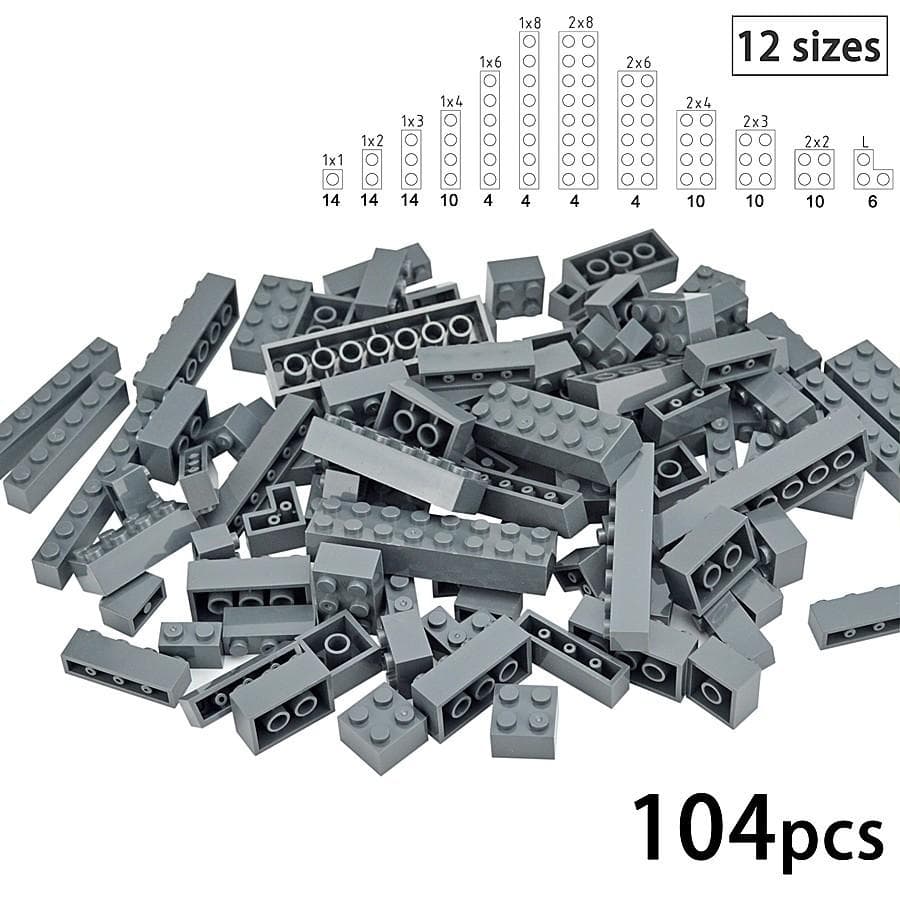 104Pcs Mixed Thick Figure Building Blocks 12 size 16 Colors Compatible Classic Baseplate Leduo Creative Toys For Children