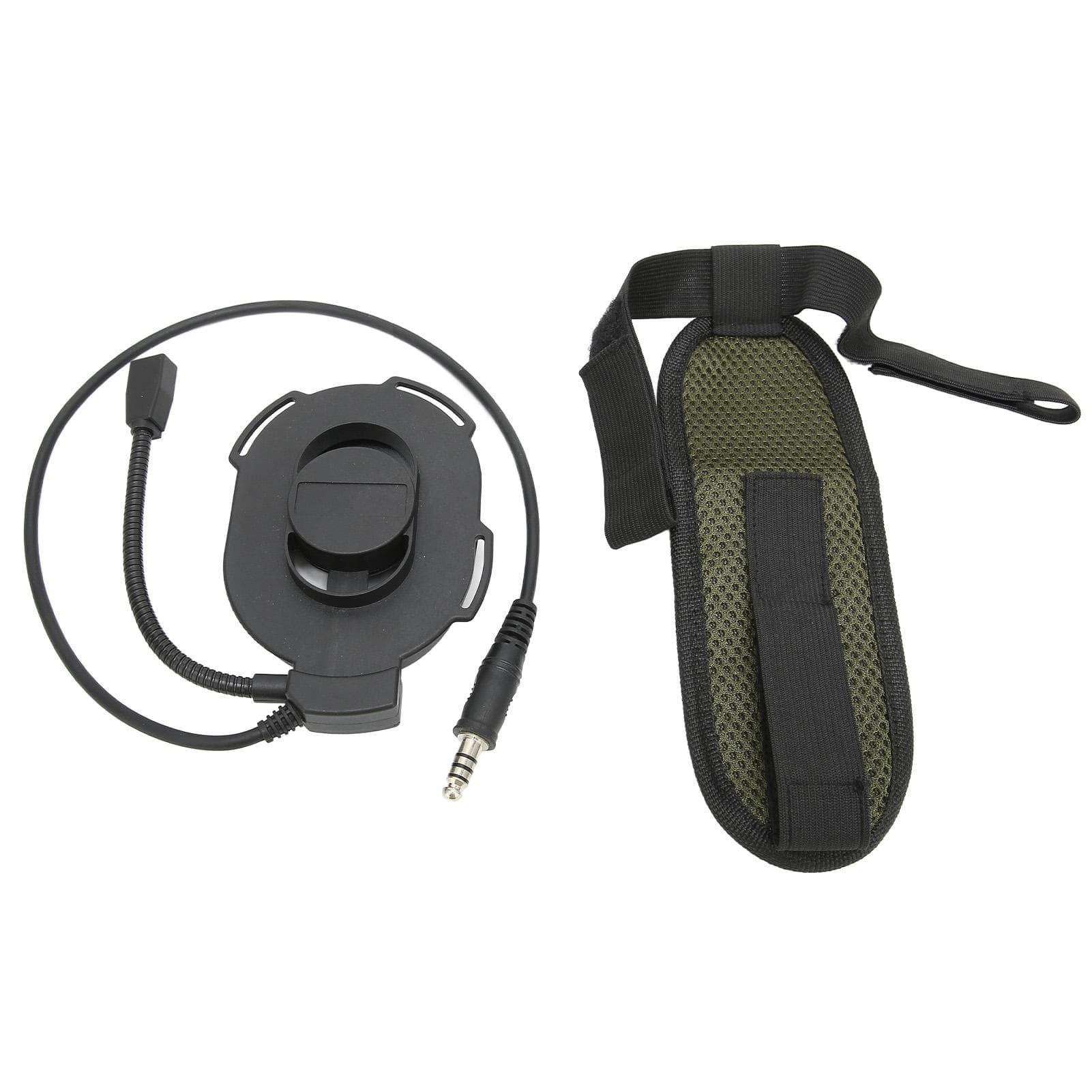 Motorcycle Unilateral Headset U94 PTT Military Heavy Duty Headset for Hytera PD‑780 PD‑785 PD‑788 black