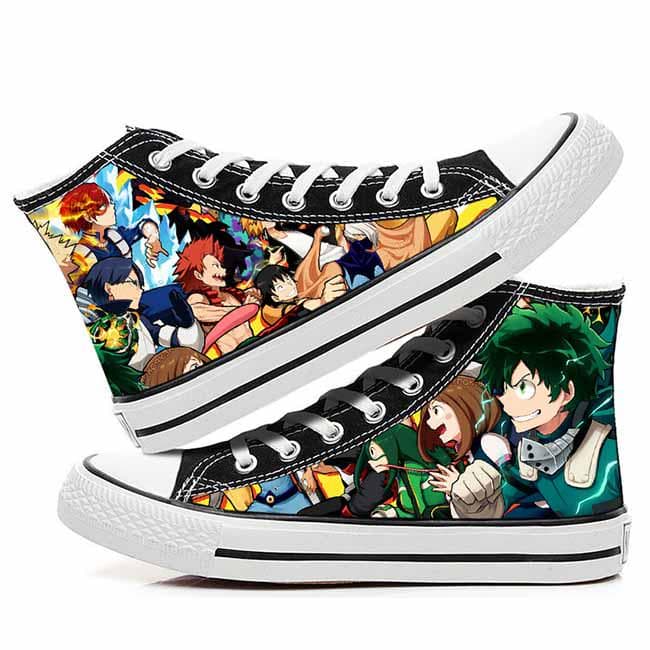 Anime My Hero Academia Cosplay Casual Graffiti High Help Canvas Shoes Cos Hip Hop Student Shoes 39