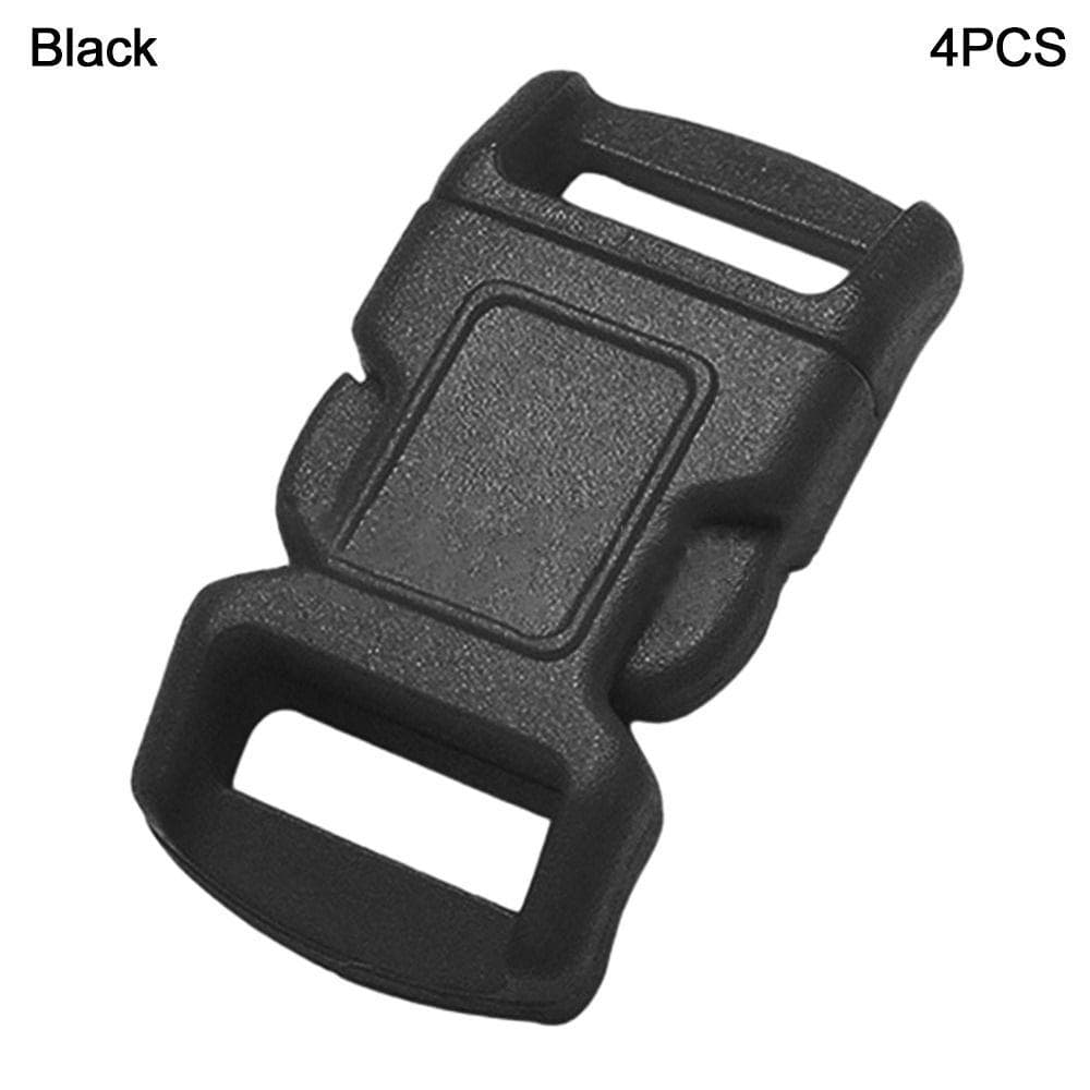 4pcs 10mm Curved Buckle Lock Plastic Side Release Buckles Adjustable Safety Buckles  Outdoor Tool black