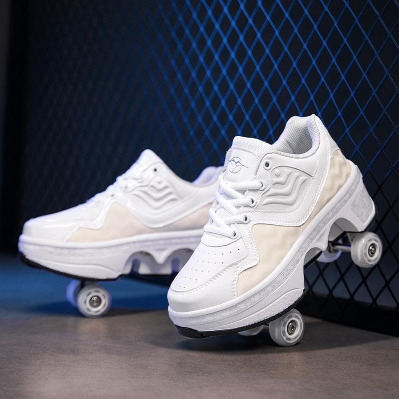 New Genuine Runaway Shoes Four-wheel Available Roller Skates Boys Black Technology Sneakers Girls High Value Skates 38