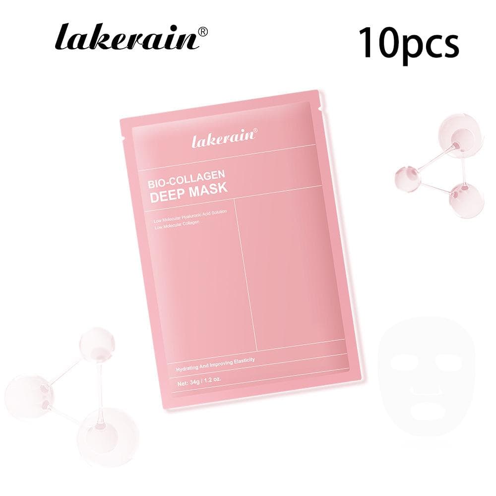 Bio-Collagen Real Deep Mask Supplement Collagen Hydrating Overnight Hydrogel Mask Elasticity Improvement Pore Minimizing Firming 10pcs