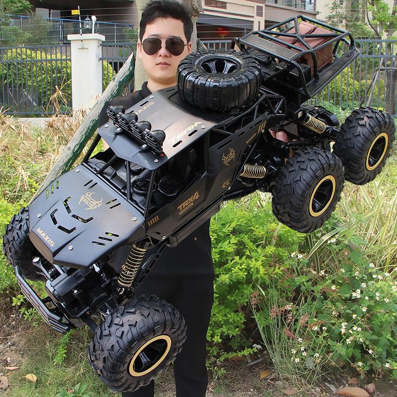 2024 New Oversized 46CM 2.4G Radio Remote Control Alloy 6WD Off-Road Vehicle Charging High-Speed RC Climbing Racing Car Toy Gift for Boy 2 Battery black
