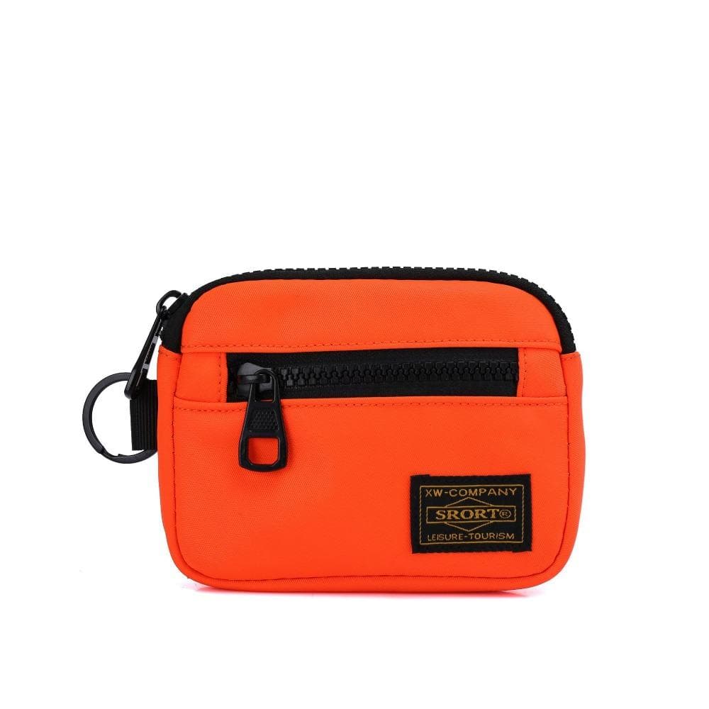 Casual Men's Coin Purse Canvas Zipper Short Wallet Retro Key Holder Small Money Bag Trend Youth Mini Handbag orange
