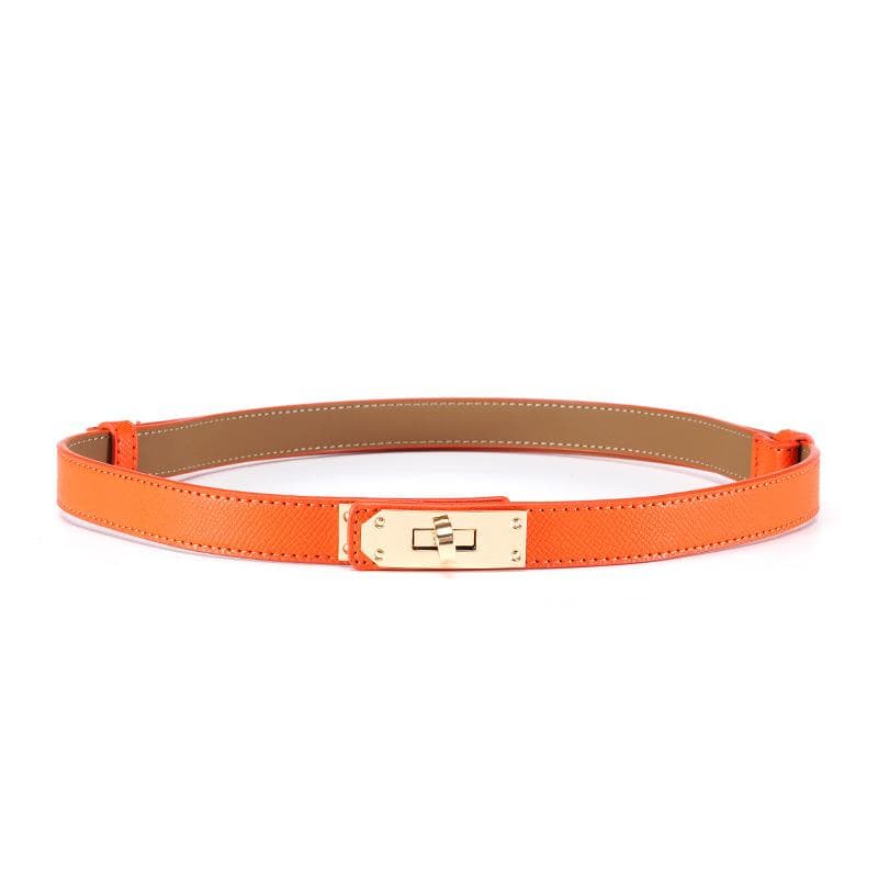 Ladies Belt, Double-Sided Leather High-Quality Waistband Thin Belt With Dress Decoration H Home Double Cowhide Belt Women average size (about 105-110CM)