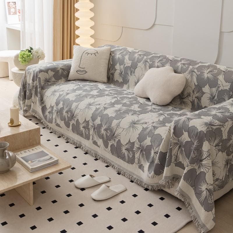 Chenille Sofa Cover Cloth Sofa Blanket Full Cover Four Seasons Universal Dustproof Couch Towel Cover Sofa Cushion with Tassel 180x130cm1pcs