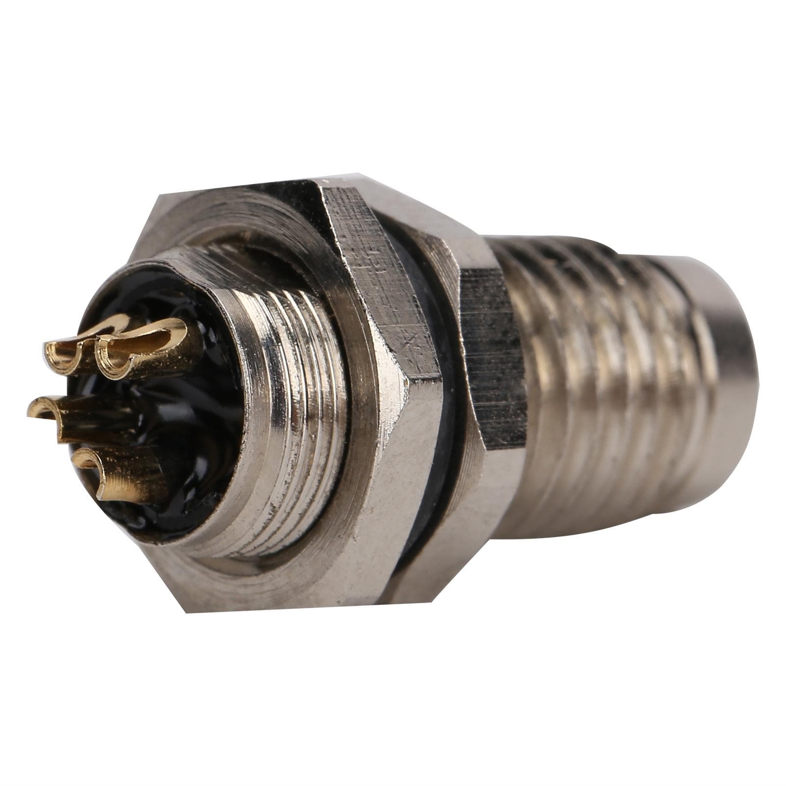 M8 Aviation 4Pin Plug Connector Metal Interface IP67 Brass Nickel Plated Shell for Socket