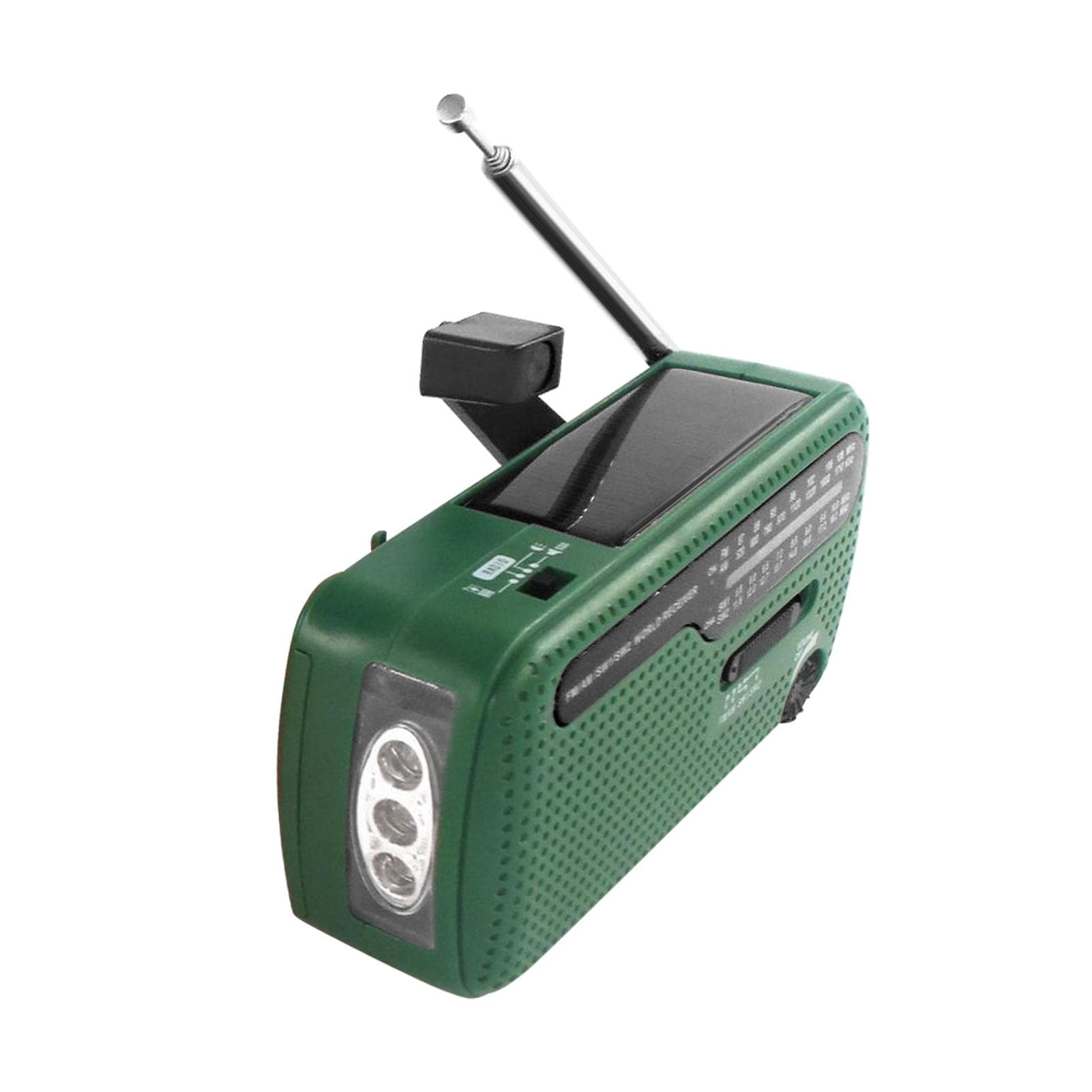 Emergency Radio Hand Crank Solar Radio 1200mAh Rechargeable Portable Power Bank LED Flashlight AM / red