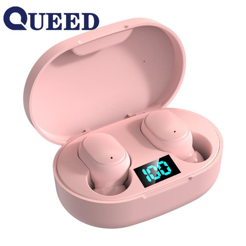 The New Intelligent Number Showed Bluetooth Headset Wireless Sports Mini Headset Stereo -in -ear pink