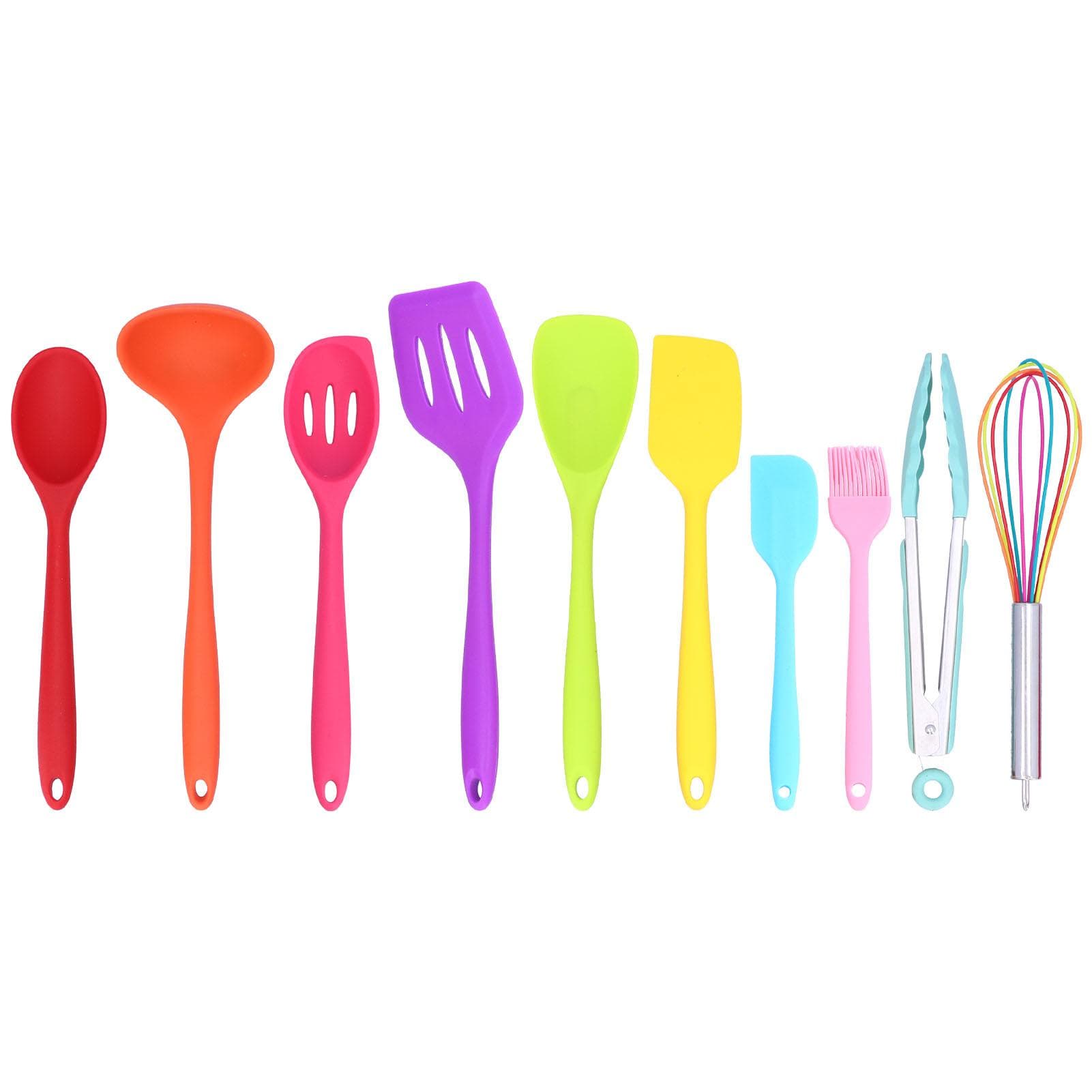 10Pcs set Silicone Kitchen Utensils Kitchenware Non Stick Spatula Spoon Eggbeater Brush L(for 6.5-9kg)