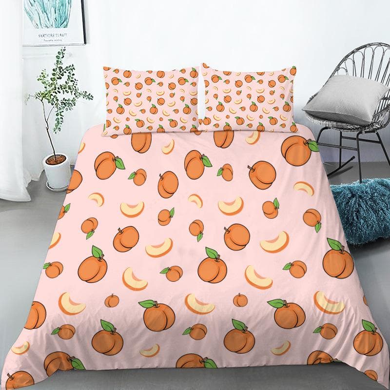 Fruit Bedding Set Full Queen Size For Kids Adults Lemon Watermelon Print Duvet Cover Set Quilt Cover Pillowcases Bedroom Decor AU Queen(210x210cm)