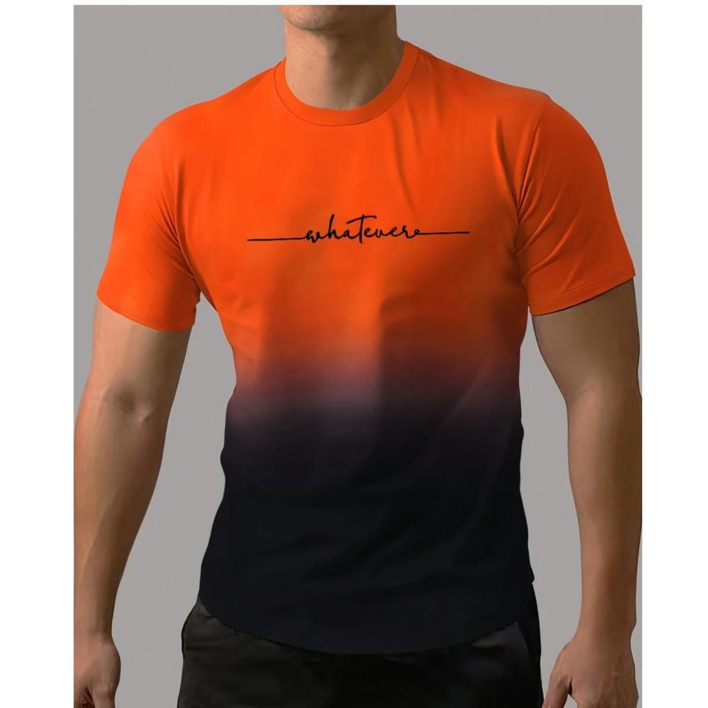 Summer Men's T-shirt Gradient Style Pattern Print Men's Comfortable Fashion T-shirt Short sleeved Quick Drying Large Clothing Top M