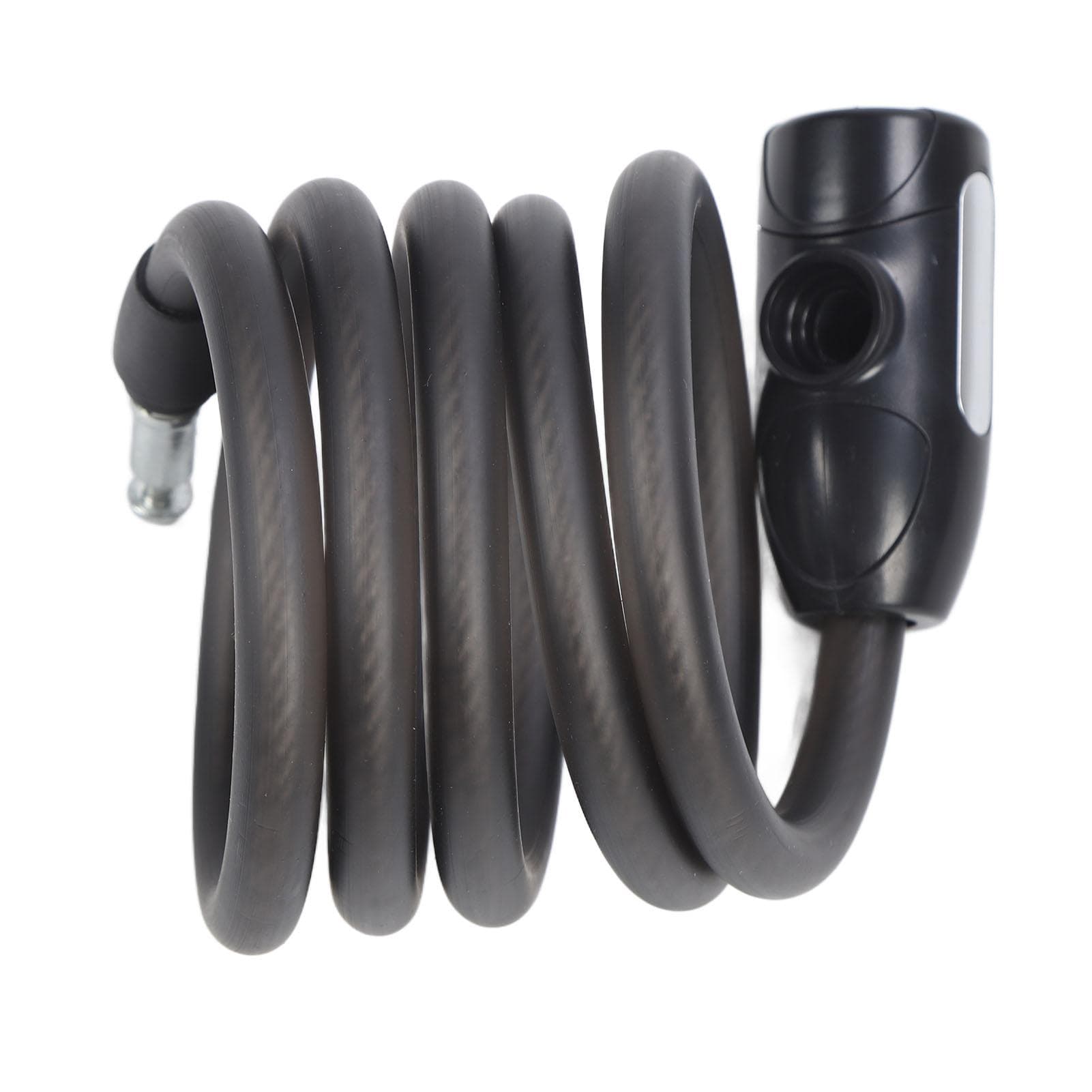 Bike Lock Cable 4.9ft Long Matte Black 2 Keys PVC Thick Steel Rope Coiled Cable Lock with Mounting