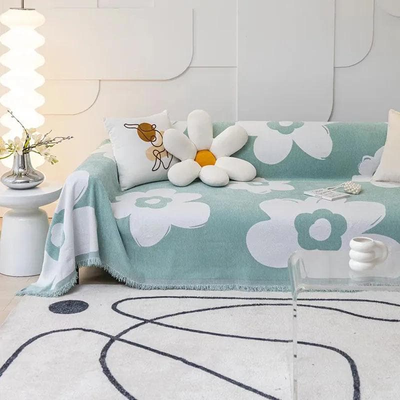 Jacquard Chenille Sofa Cover Cloth Sofa Blanket Cover Full Cover Universal Couch Towel Cover Dust Proof Sofa Cushion With Tassel 180x130cm 1pcs