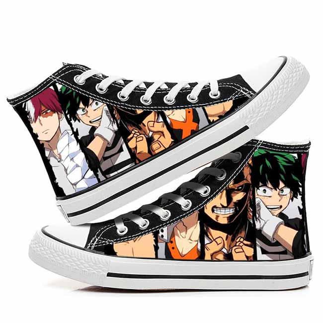 Anime My Hero Academia Cosplay Casual Graffiti High Help Canvas Shoes Cos Hip Hop Student Shoes 37