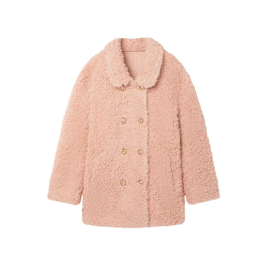 Pink Lamb Wool Winter Coat for Women New Fur All-in-one Small Loose Fur Top XL