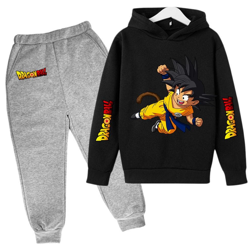 2025 MINISO New Winter Dragon BallHoodies+panrts Kids Clothes Boys Goku Sets for Children Sizes 100-160 Street Suit Kawaii Fashion Tops Anime 110