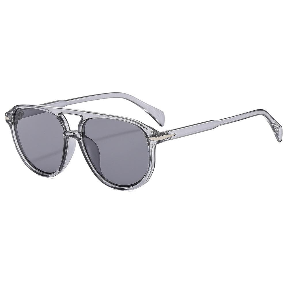 New Retro Double Bridge Pilot Women Sunglasses Leopard Gradient UV400 Casual Glasses for Men and Women as  picture