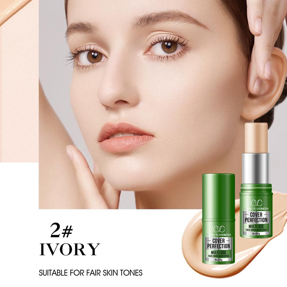 Full Coverage Concealer Stick with Natural Matte Finish Waterproof Foundation Stick for A Flawless Base Effectively Covering Dark Circles Blemishes ivory