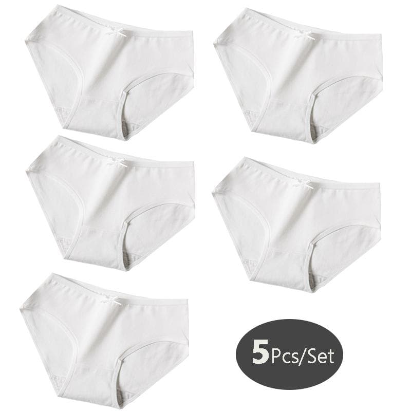 5Pcs Cotton Panties Breathable Women Underwear Briefs Solid Pantys Ladies Underpants XXL