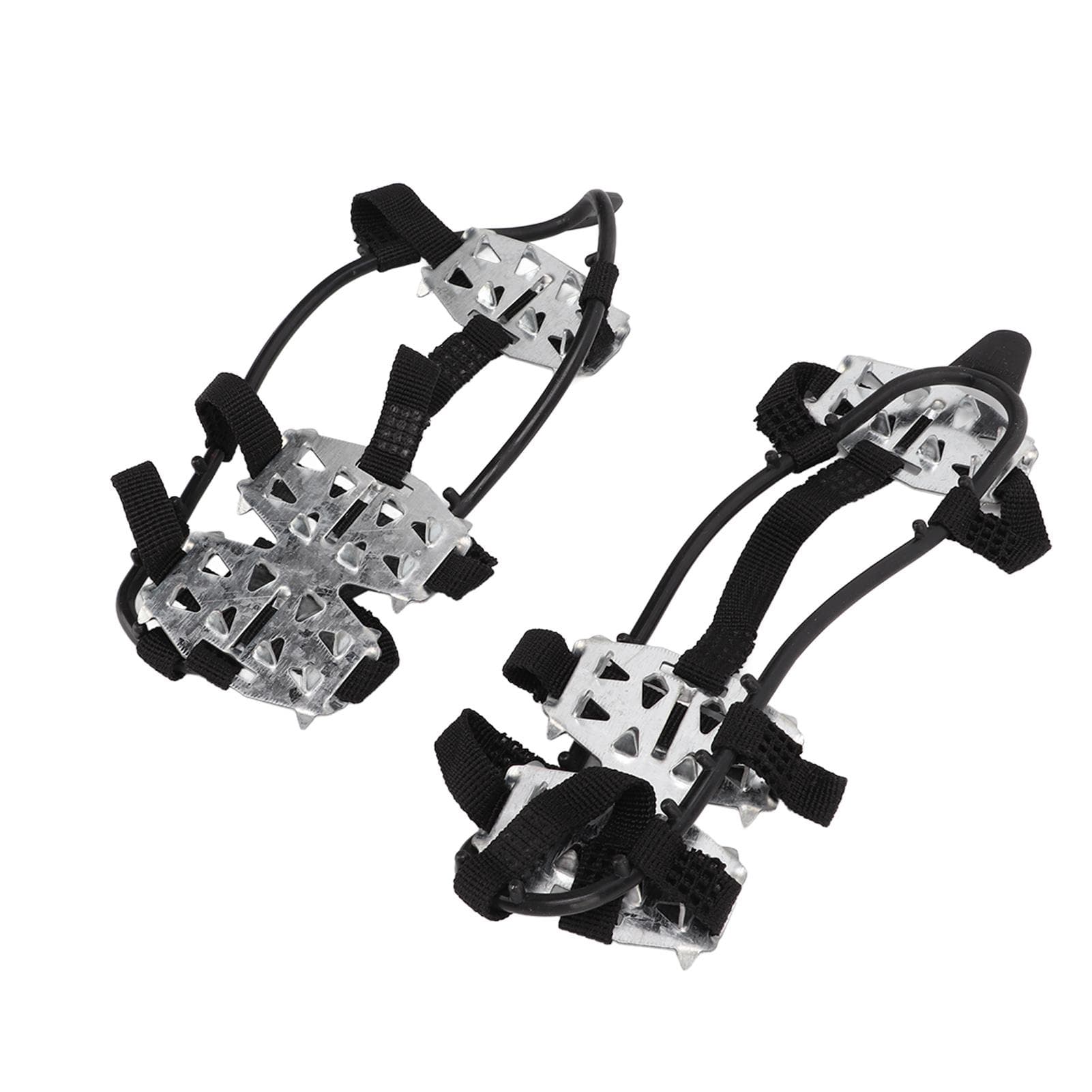 1 Pair 24 Teeth Climbing Crampons Stainless Steel Antiskid Outdoor Snow Ice Shoe CoversSilver L