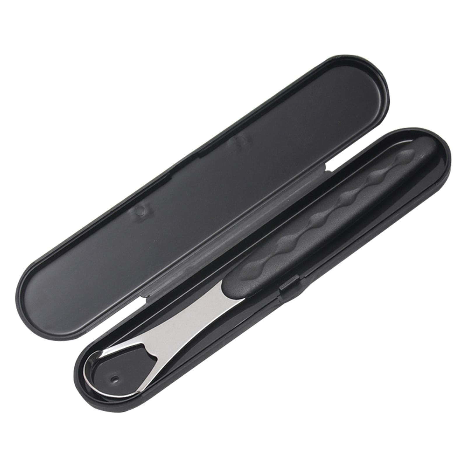 Stainless Steel Tongue Scraper Double Sided Curved Shape Tongue Cleaner for Adults Kids Improve black
